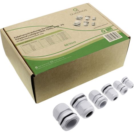Quadrios 2009CA106 Kabelverschraubung Sortiment PA66 Lichtgrau (RAL 7035) 1 Set (1/3)