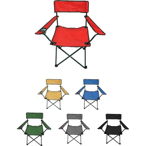 Silla de Camping plegable con Portavasos Metal y lona 80x80x50 cm (1/5)