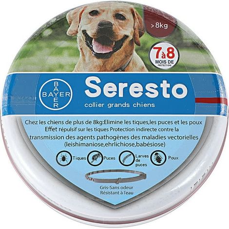 Collier anti-poux et anti-trappes pour chiens de grande taille (8 kg et plus), électronique de haute qualité. (1/5)