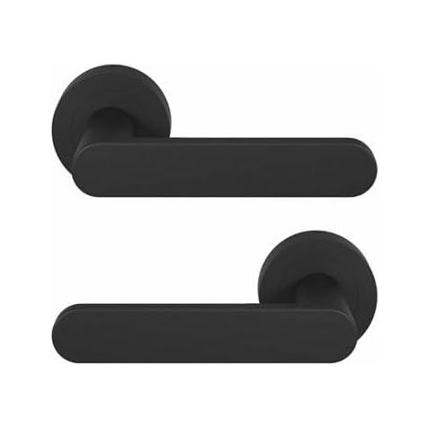 handle on round rosette matt black Ø50 mm, pair (1/4)