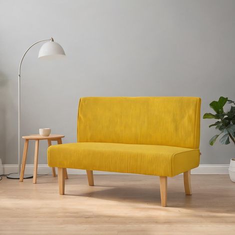 Canapé coloris jaune en polyester 110 x 62 x 85 cm (1/5)