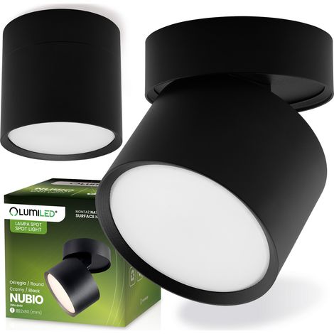 Aufputz-LED-Deckenleuchte Halogen Spot Tube Gx53 NUBIO Schwarz LUMILED