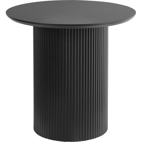 Mesa auxiliar tablero de MDF base de metal diseño moderno negro ø 50 cm Leona