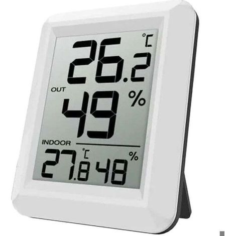 Station météo sans fil intérieur/extérieur avec capteur extérieur, petit thermomètre hygromètre numérique. Compact et pr (1/4)