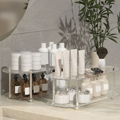 Kosmetik-Organizer für den Schminktisch, 2-stöckiger Badezimmer-Organizer, multifunktionales Kosmetikregal, 15 x 30 x 20 cm (1/5)