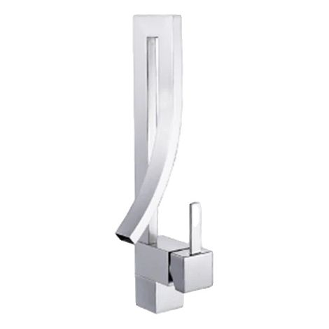 Robinet de lavabo, construction en laiton durable, cartouche en céramique, Chrome (1/2)