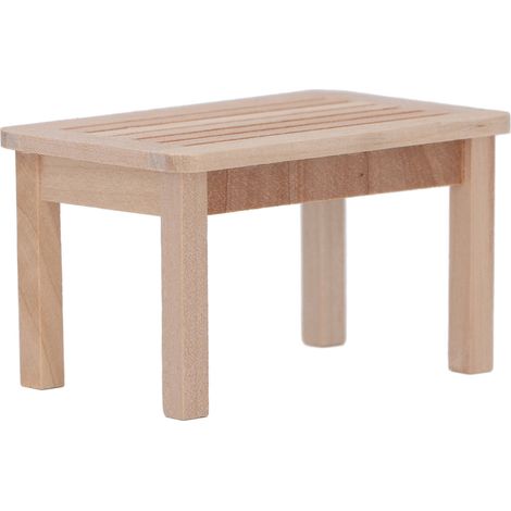 1:12 Tabouret Maison de Poupée en Bouleau Élégant, Décoration Accessoire Artisanal Simple (1/5)