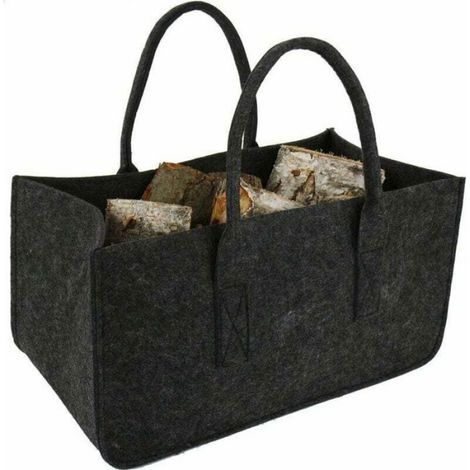 Sac à Bûches - Feutre - 50 x 25 x 25 cm - Pour Rangement et Transport de Bois de Chauffage - 1 Pièce (1/3)