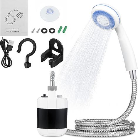 Camping Dusche Mobile Garten Reise Outdoor Shower Wiederaufladbarer USB 2200mAh (1/5)