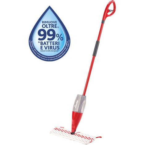 Vileda lavapavimenti con sistema Max Spray - Piastra snodata con panno in microfibra e impugnatura ergonomica 168380