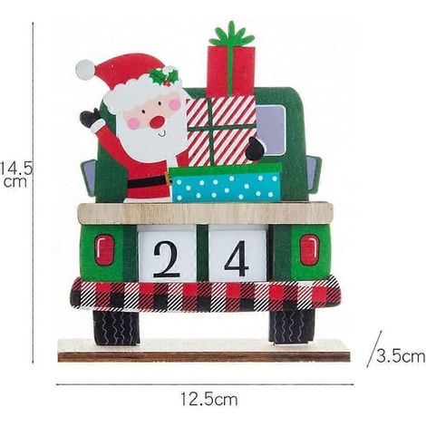 Décorations de Noël YgkuHd - Centre de table calendrier de Noël en bois avec compte à rebours, promotion de Noël (1/3)