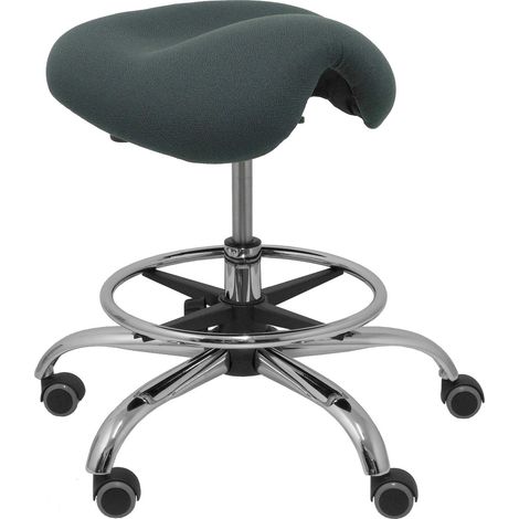 Piqueras y crespo Alatoz. Taburete clínico giratorio y con asiento anatómico y  Asiento tapizado en tejido BALI color gris oscuro. (1/5)
