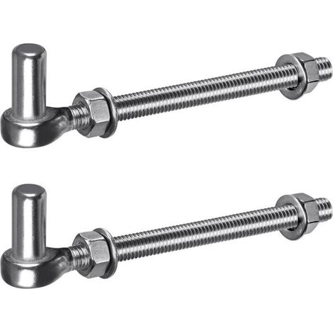 Charnière de portail - PZCC - M12 - Inox 304 - 20,3 cm - Lot de 2 - 440 lbs (1/4)