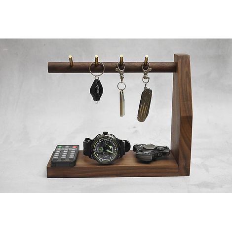 23x8x19 Cm Cadeau Femme Anniversaire Plateau De Prsentoir Bijoux En Bois Avec 4 Branches Crochets D'accroche Pour Stockage Boucles D'oreilles,col (1/5)