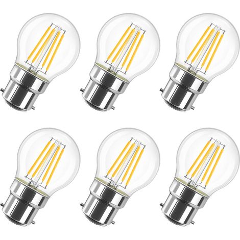 6W Ampoule LED Filament à Bayonnate G45 B22, 2700K Blanc Chaud, 806Lm, Ampoule Vintage, Non-Dimmable, Lot de 6 (1/5)
