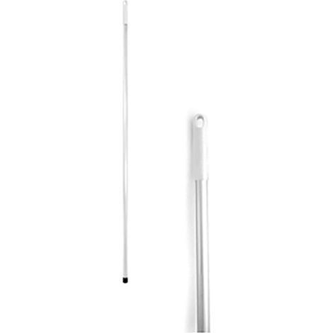 Manche à balais à franges en aluminium blanc 1.4m – Diamètre 24mm – Fixation par vis pour balais RS Pro