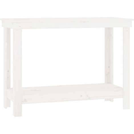 Banc de travail Blanc 110x50x80 cm Bois de pin massif