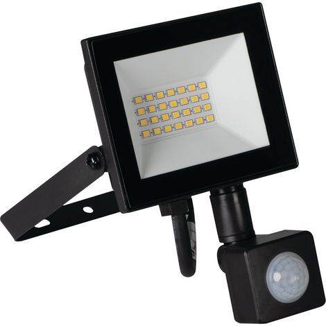 Projecteur LED 20W - Détecteur PIR - IP44 - 1700lm - Noir - Aluminium (1/5)