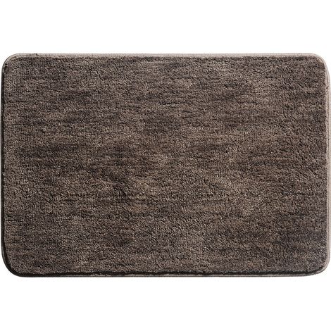 Tapis de Bain, Antidérapant Tapis Salle de Bain Épaissi Tapis Sortie de Douche Absorbant Tapis de Sol Ultra Doux en Microfibre, Café, 50 x 80cm (1/5)