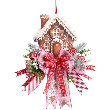 Couronne de Noël Pain d'Épice,50cm Couronne de Pain d'Épice Enseigne pour (1/5)