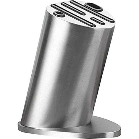 Bloque de acero inoxidable para cuchillos de cocina, soporte para cuchillos, estante de almacenamiento, práctico utensilio de cocina para té, leche, bar, café. (1/5)