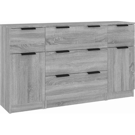Maison Exclusive - Set de aparador 3 piezas madera contrachapada (1/5)