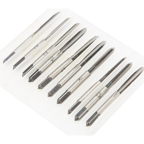 Jeu de 10 tarauds coniques métriques à queue droite en acier au carbone pour le traitement des métaux M2.5 (1/5)