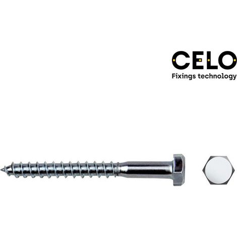 Tirefond Celo DIN 571 Silber 50 Millimeter 6 Millimeter