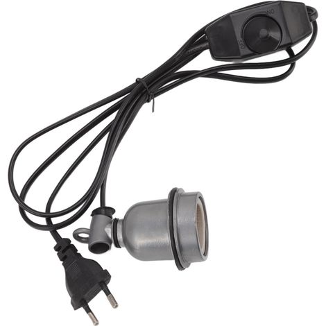 Douille E27 pour ampoule chauffante, support en alliage, douille standard pour ampoule chauffante pour reptiles et tortues, prise européenne 220 V, petit câble de contrôle de vitesse (1/5)