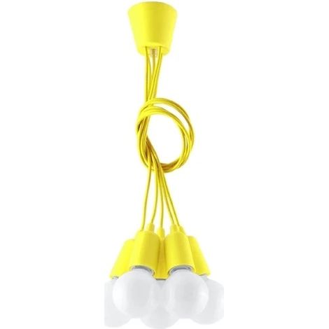 Lámpara colgante Tina amarillo, 5 luces (1/5)