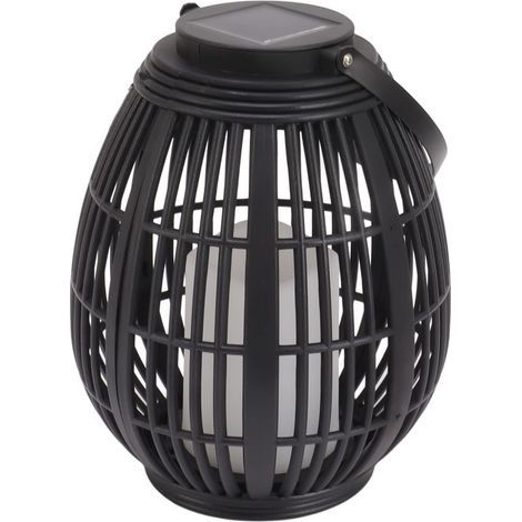 Lanterne Solaire Extérieure, Forme de Rotin Économie d'énergie LED Lanterne Solaire Extérieure Antirouille ABS pour Patio (1/5)
