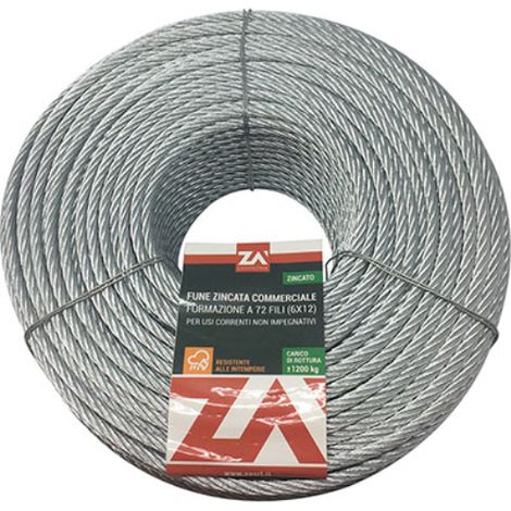 Fune antigiro zincata d.mm 4 l.mt 25