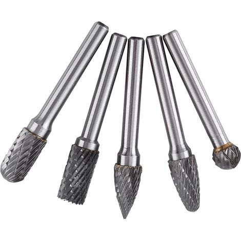 Lot de 5 Embouts Rotatifs en Acier au Tungstène, Tige de 6mm et Tête de 10mm pour Meulage et Fabrication de Moules, Têtes de Meulage (1/5)
