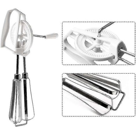 Batteur à œufs rotatif semi-automatique manuel en acier inoxydable, outil de cuisine pour mélanger le lait (1/2)