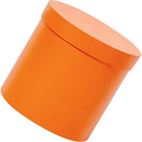 Boîte Cylindrique en Papier Orange pour Fleurs, Jardinières Rondes, Emballage Élégant et Moderne pour Mariages et Points de Vente (1/5)