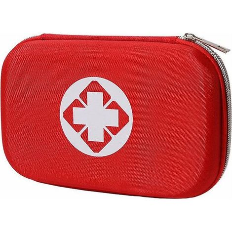 Trousse de premiers secours miniature semi-rigide rouge étanche pour activités de plein air et urgences domestiques (1/5)