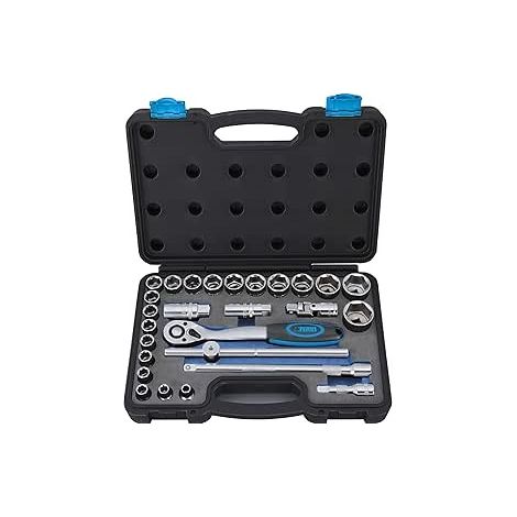 Serie di bussole esagonali a pollice da 1/2 con accessori 27 pz Fervi sn4p3n027