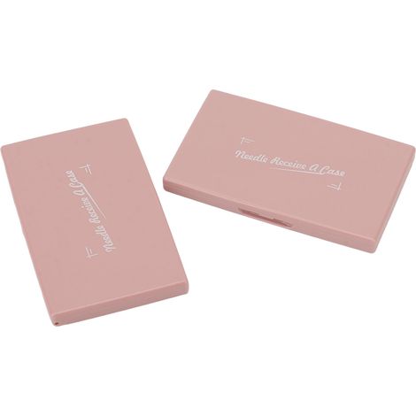 Lot de 2 étuis magnétiques pour aiguilles, forme rectangulaire rose, aimant en plastique, porte-épingles de couture portable pour objets métalliques