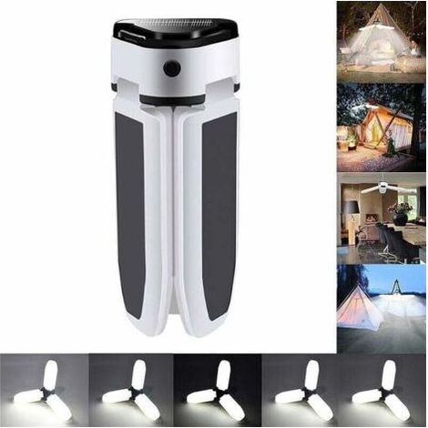 Tragbare LED-Campinglaterne mit Solarfunktion, wiederaufladbar, mit Powerbank, leistungsstarker Außenbeleuchtung, tragbarer Taschenlampe und Notlampe (1 Stück) (1/5)