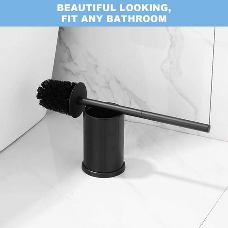 Brosse WC noire, brosse WC et support court noir en aluminium pour salle de bain (Noir)-Fei Yu (1/5)