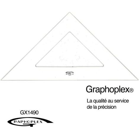 Graphoplex - Equerre 45° 3 bords anti-taches 50 cm