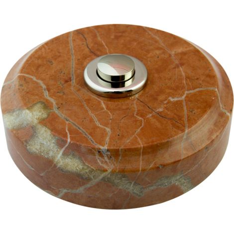 Sonnette Saragosse filaire marbre rouge bouton chrome (1/2)
