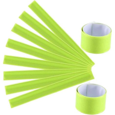 Gut sichtbare Armbänder für Nachtläufe, reflektierende PVC-Armbänder, 6er-Pack für mehr Sicherheit, verstellbar, schwarz und gelb