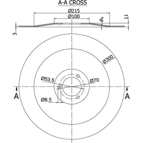 Disco plano 300x3,0mm UNIVERSAL 951498N