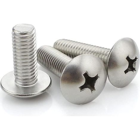 5/10 Stück M6 M8 Länge 12–50 mm Phillips-Flachkopf-Maschinenschrauben, groß, aus Edelstahl 304 (1/5)