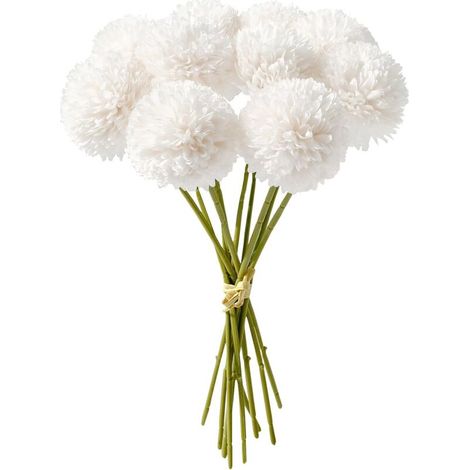 Artificielles Hortensia Fleurs 12 Pièces Fleurs Artificielles en Boule de Chrysanthème Soie Hortensia Bouquet Fleurs Artificielles,pour La Maison Garden Party Office Décoration(Blanc) (1/5)