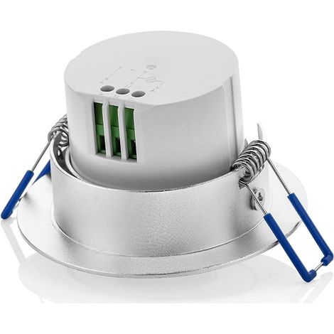 Infrared Ceiling Motion Detector Indoor Range 8 m 360° Ambient Brightness Adjustable Recessed Mounting Aluminium (1/2)
