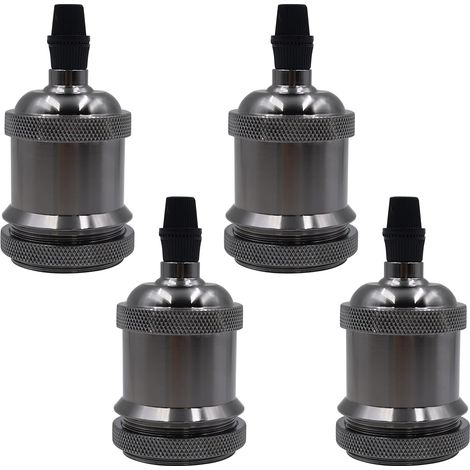 Lot de 4 douilles E27 vintage, culot E27, portalampada 250 V, 4 A, en plastique, pour plafonniers, lampadaires, suspensions (1/5)