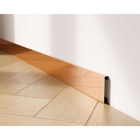 Sockelleiste FC aus Edelstahl 60 mm x 2700 mm - Poliertes Kupfer