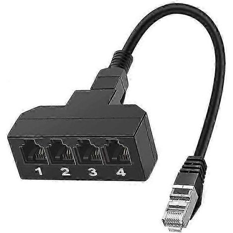 Adaptateur RJ45 vers RJ11, convertisseur 4 ports, connecteur, câble téléphonique jkw